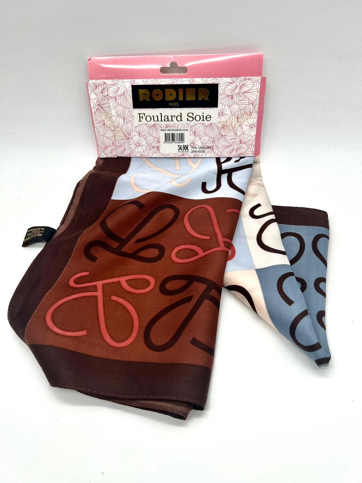 Foulard en Soie-Viscose 132x132cm RODIER cheval rouge